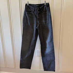 wild fable women’s Washed Black Straight Jeans